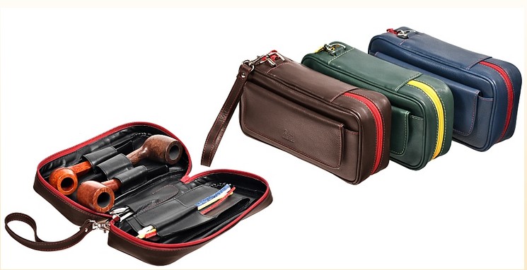 3 pipes Mini Trousse Blue Leather 3 pipes Mini Trousse Blue Leather