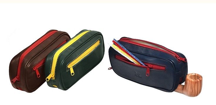 2 pipes Mini Trousse Green Leather 2 pipes Mini Trousse Green Leather
