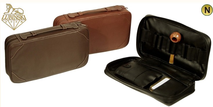 Lubinski -Trousse 8 pipes black leather Lubinski -Trousse 8 pipes black leather